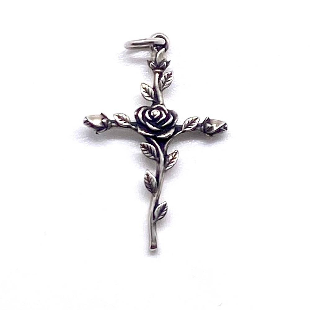 James Avery 925 Rosebud Cross Pendant